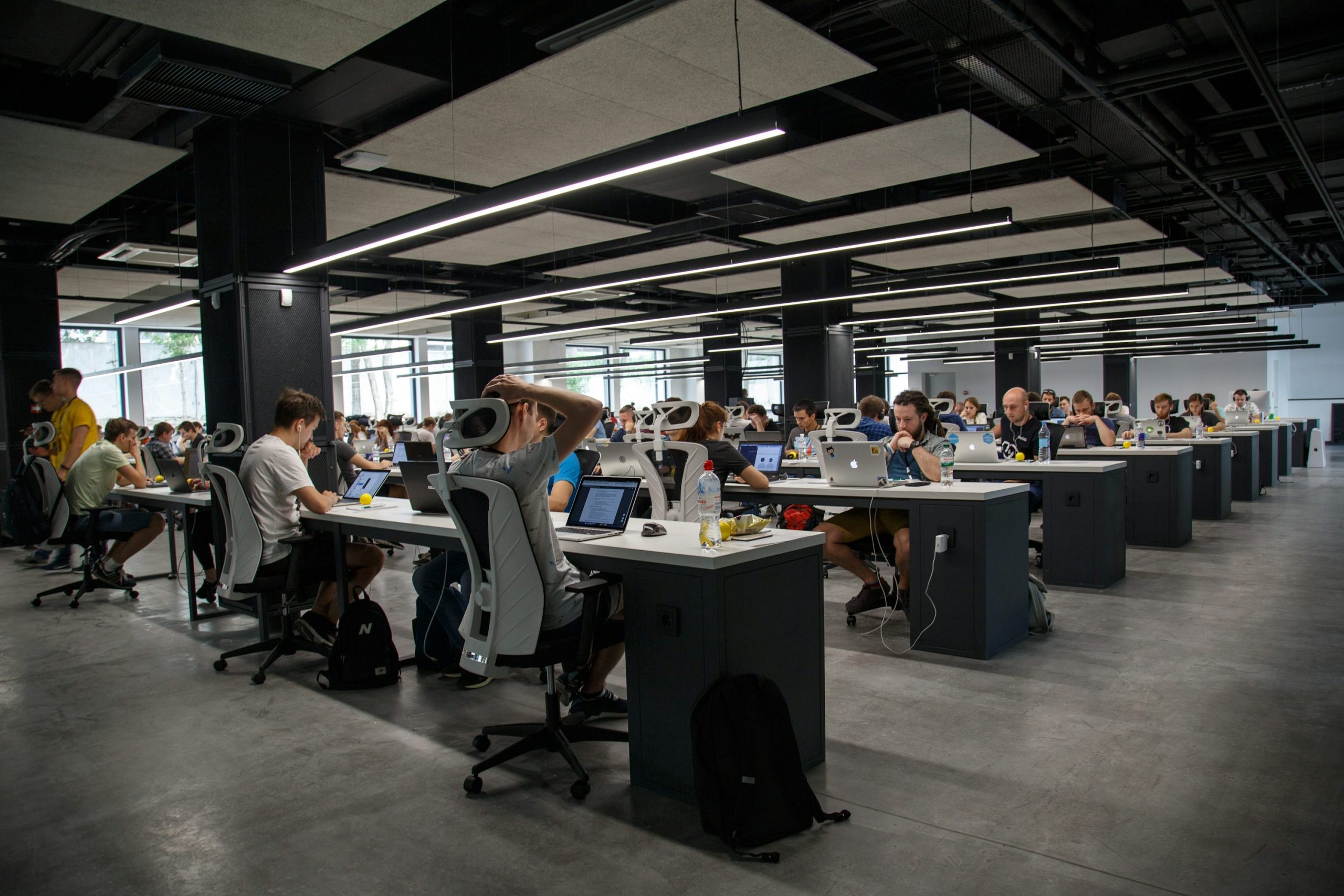 unknown persons using computer indoors